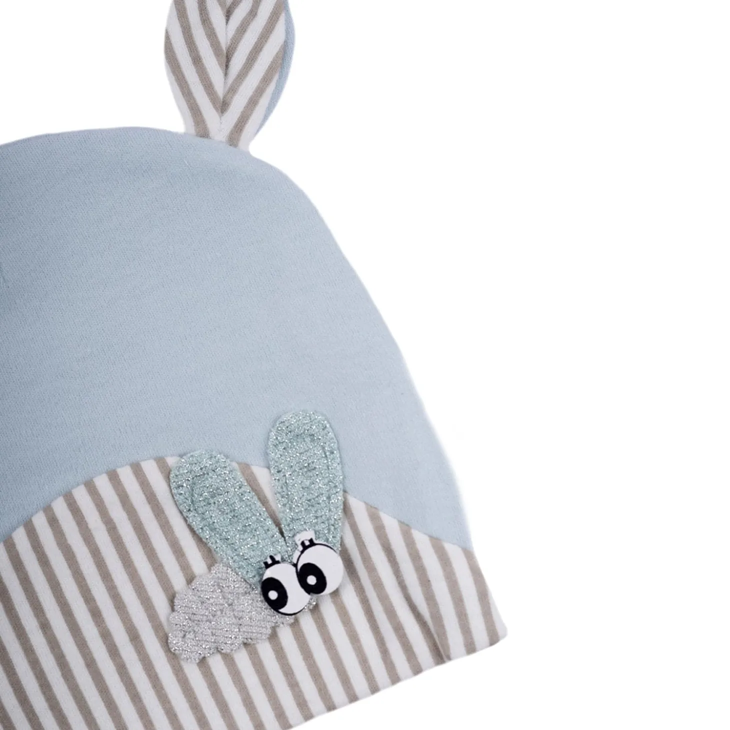 Baby Moo Busy Bee All Season Stretchable Hosiery Warm 3D Beanie Cap - Blue