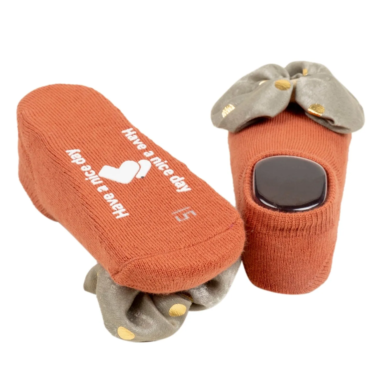 Baby Moo Butterfly Bow Anti Skid Ankle Length Toddlers Dress Up Walking Set of 2 Socks Booties - Grey, Maroon