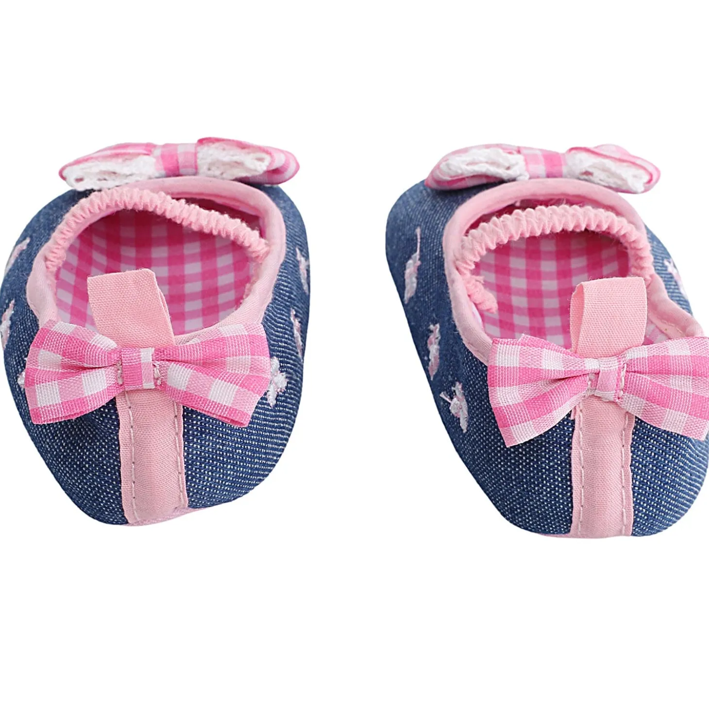 Baby Moo Butterfly Bow Pink And Blue Booties