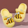Baby Moo Buzzing Bee Applique Waterproof Anti-Skid Sling Back Clogs - Yellow