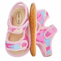 Baby Moo Camouflage Print Pink Open Toe Sandals
