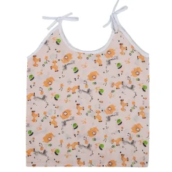 Baby Moo Candy Crush Round Neck Sleeveless Tie Knot Cotton Jhablas 5 Pcs - Pink, Multicolour