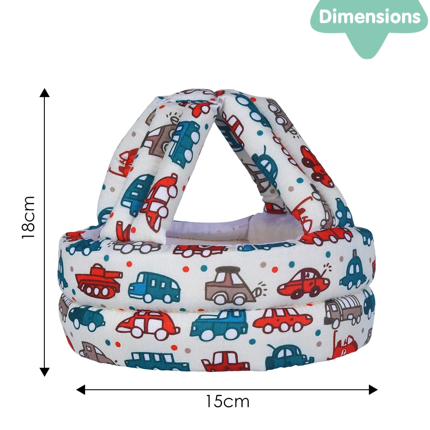 Baby Moo Car & Truck Head Protection Adjustable Cushioned Safety Helmet - Cream