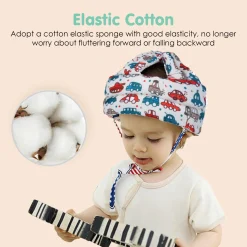 Baby Moo Car & Truck Head Protection Adjustable Cushioned Safety Helmet - Cream
