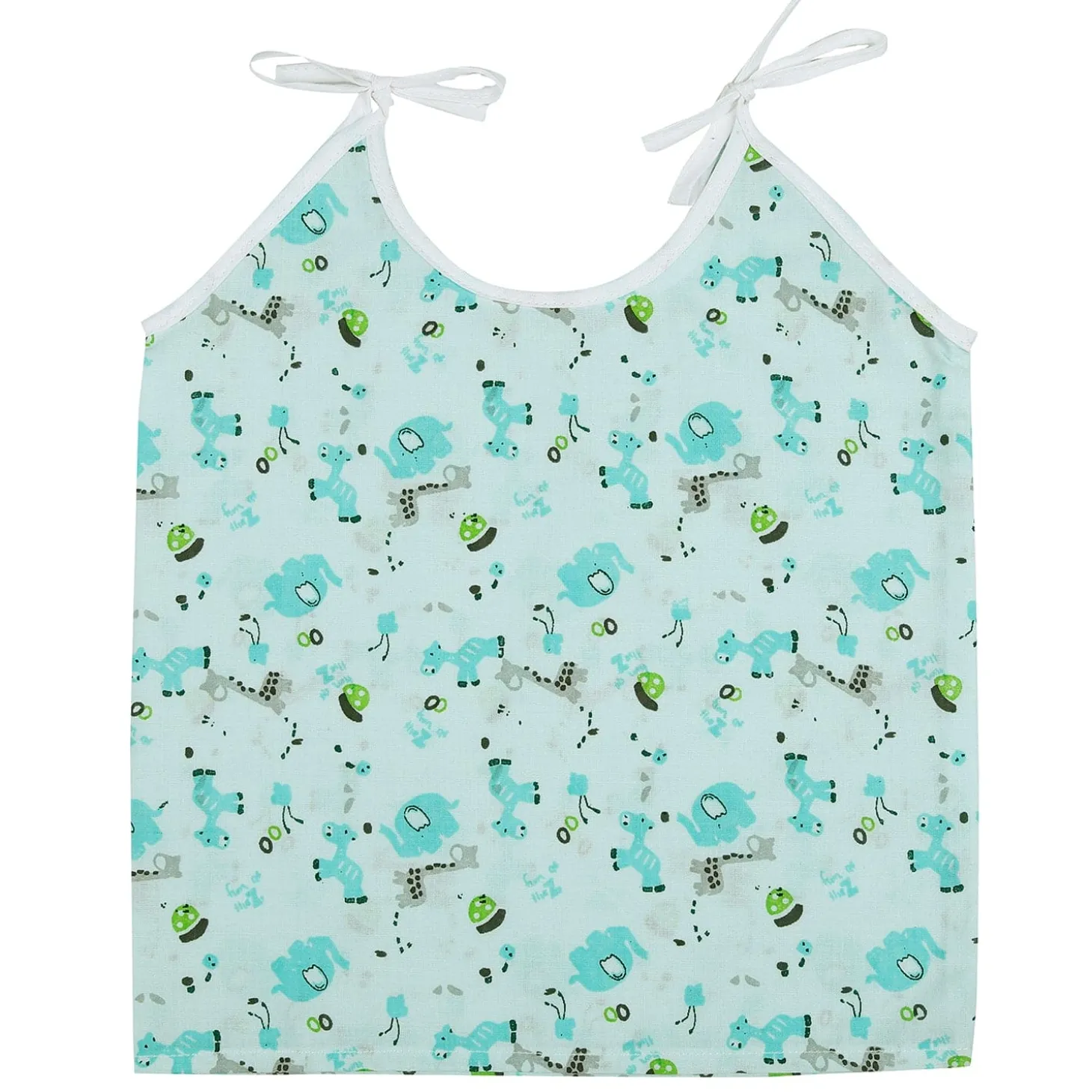 Baby Moo Car And Nature Theme Round Neck Sleeveless Tie Knot Cotton Jhablas 5 Pcs - Yellow, Multicolour