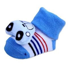 Baby Moo Car Cotton Anti-Skid 3D Socks - Blue