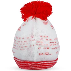 Baby Moo Car Pom Pom Breathable Beanie Warm Knitted Woollen Cap - Red
