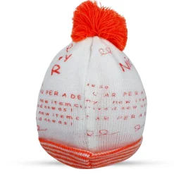 Baby Moo Car Pom Pom Breathable Beanie Warm Knitted Woollen Cap - Orange