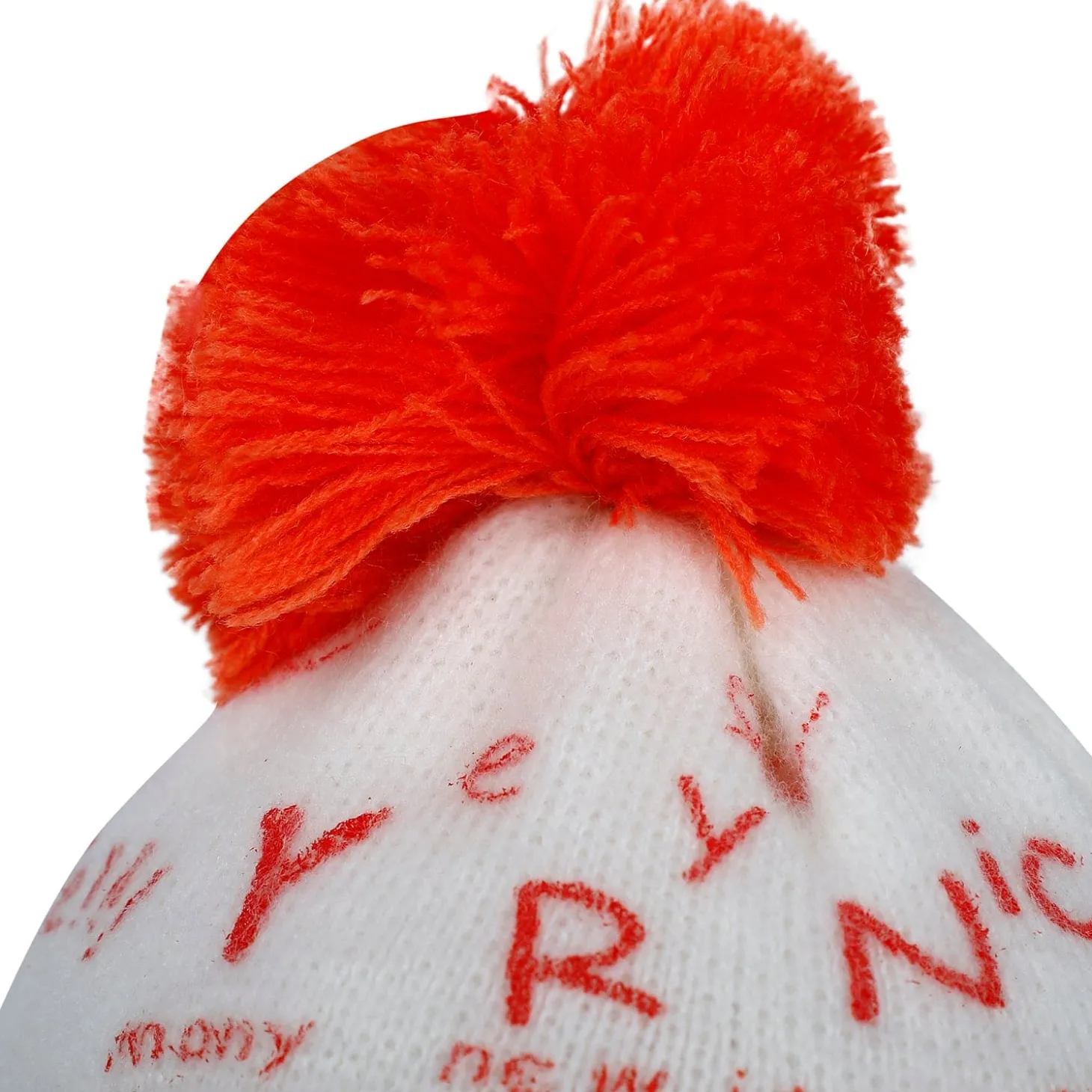 Baby Moo Car Pom Pom Breathable Beanie Warm Knitted Woollen Cap - Orange