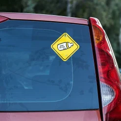Baby Moo Car Safety Sign Rockstar Baby On Board With Suction Cup Clip 2 Pack - Yellow