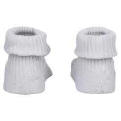 Baby Moo Cat 3D Rattle Anti-Skid Socks Booties Pack of 2 - Blue, Grey