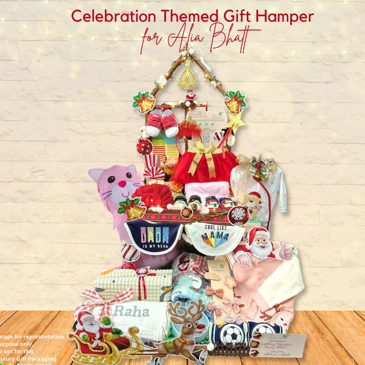 Baby Moo Celebration Themed Alia's Raha 30 Pcs Luxury Gift Hamper Red - 0-18M Sizes Available