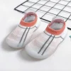 Baby Moo Checked Rubber Comfortable Sole Slip-On Sock Shoes - Peach