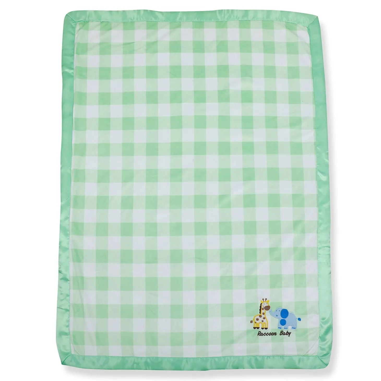 Baby Moo Checkered Charm Soft Fur Blanket - Green