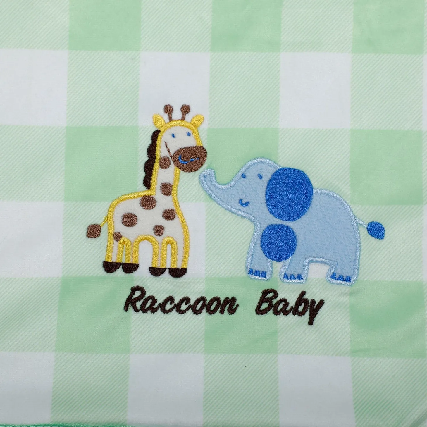 Baby Moo Checkered Charm Soft Fur Blanket - Green