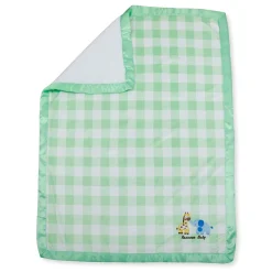Baby Moo Checkered Charm Soft Fur Blanket - Green