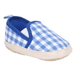 Baby Moo Classic Checkerboard Comfortable Slip-On Anti-Skid Canvas Sneakers - Blue