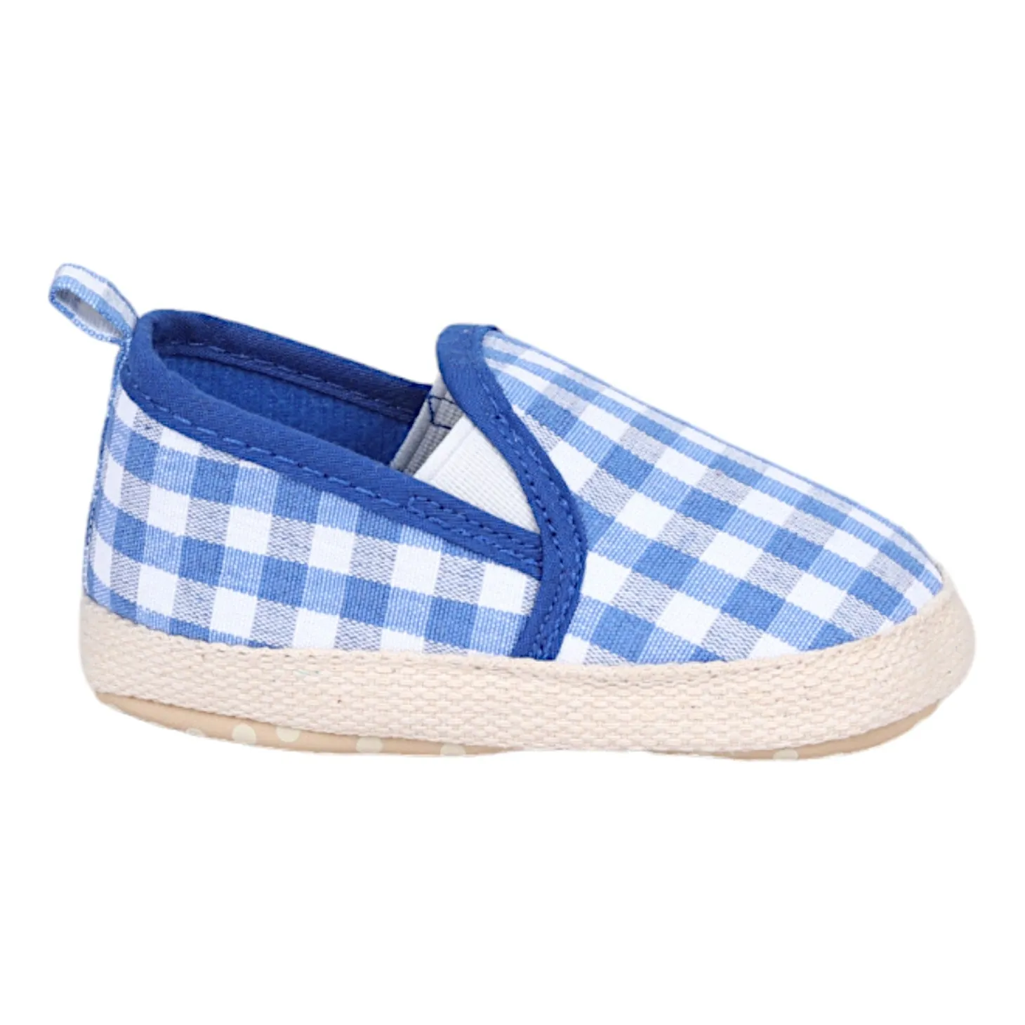 Baby Moo Classic Checkerboard Comfortable Slip-On Anti-Skid Canvas Sneakers - Blue