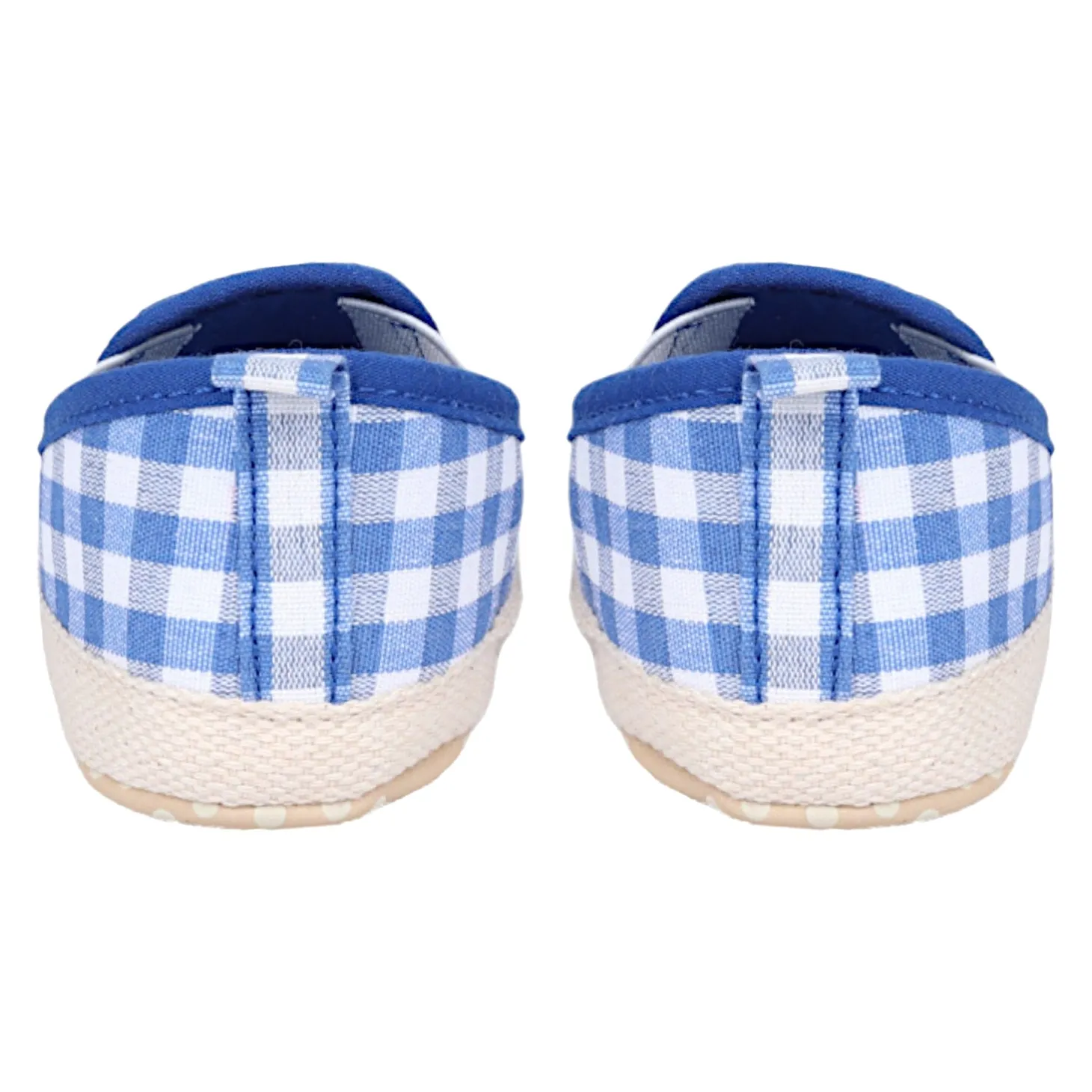 Baby Moo Classic Checkerboard Comfortable Slip-On Anti-Skid Canvas Sneakers - Blue