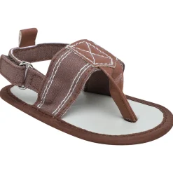 Baby Moo Classic Hook-Loop Anti-Skid Open Toe Formal Sandals - Brown