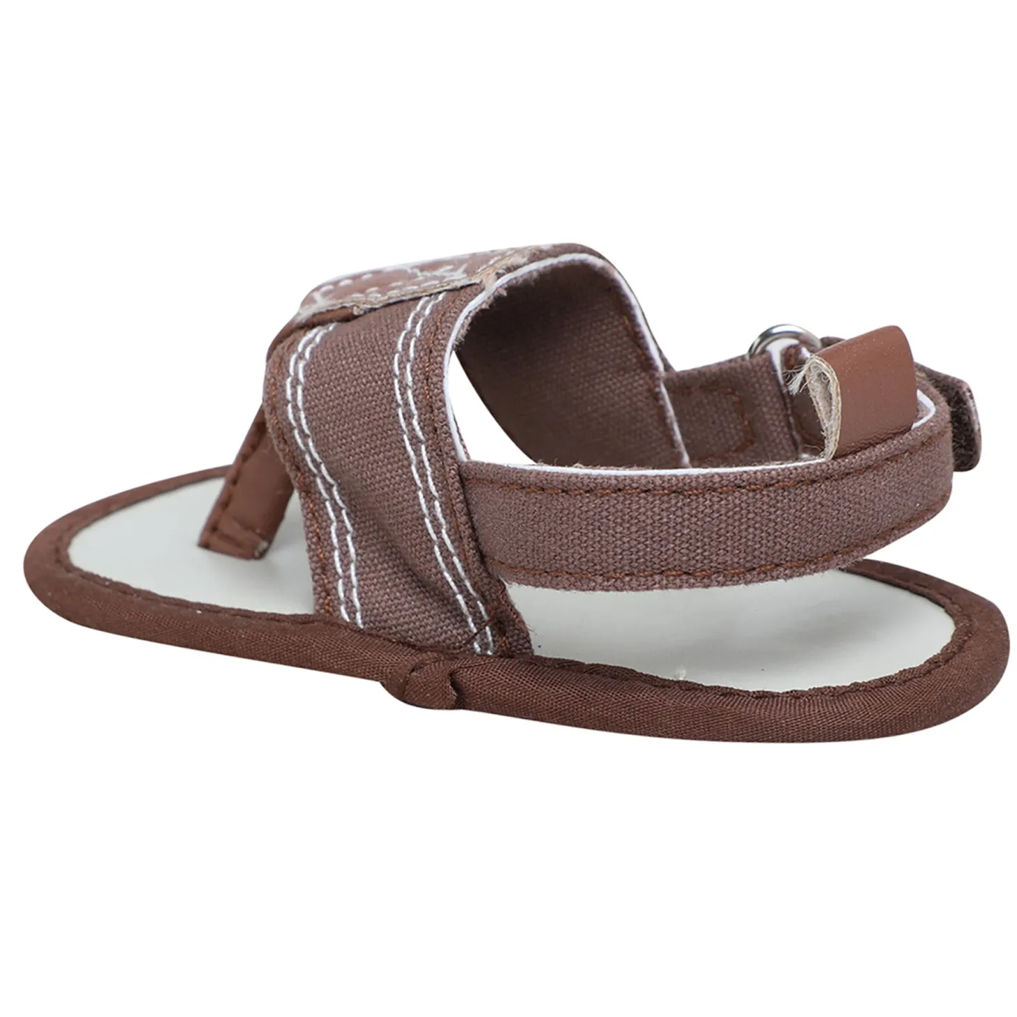 Baby Moo Classic Hook-Loop Anti-Skid Open Toe Formal Sandals - Brown