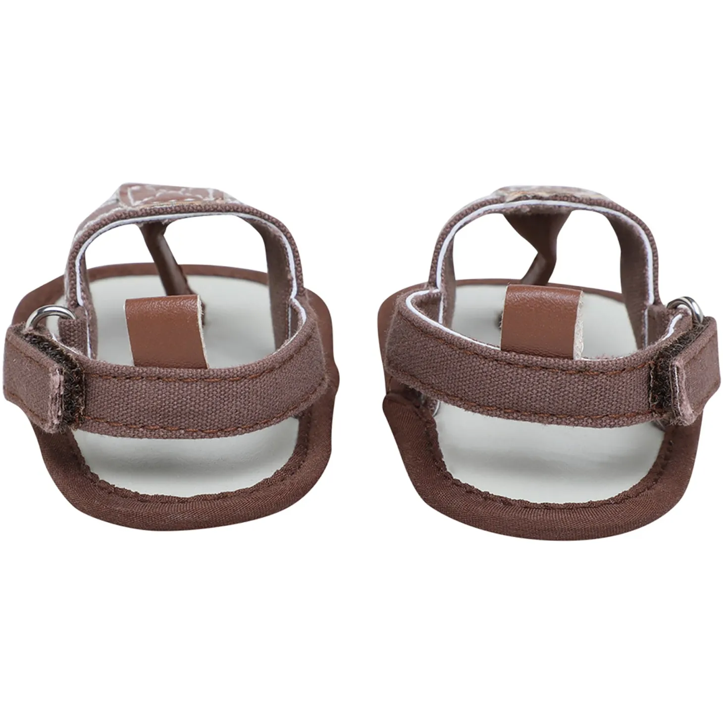 Baby Moo Classic Hook-Loop Anti-Skid Open Toe Formal Sandals - Brown