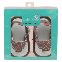 Baby Moo Classic Hook-Loop Anti-Skid Open Toe Formal Sandals - Brown