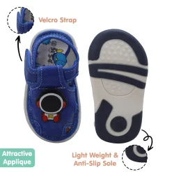 Baby Moo Cool Robot Velcro Strap Anti-Skid Chu Chu Sound Sandals - Blue