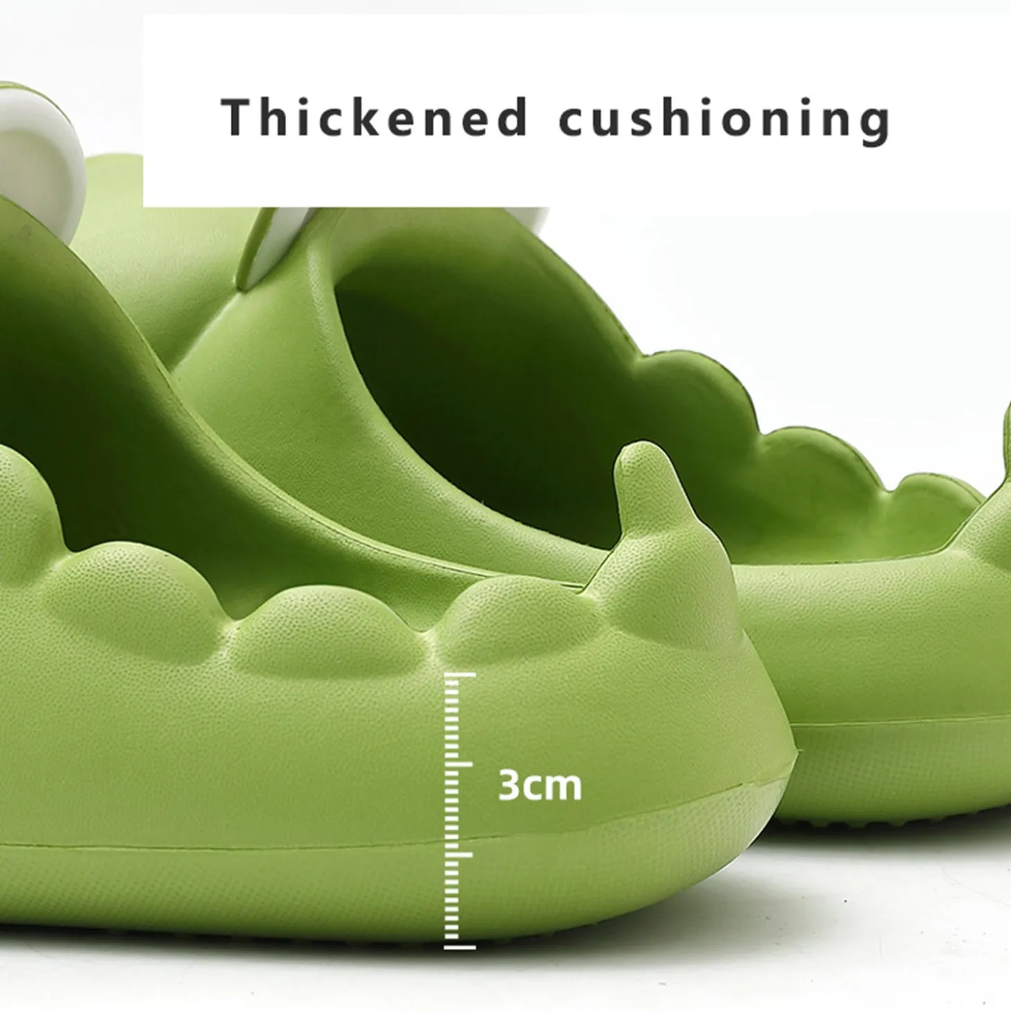 Baby Moo Crocodile Beach Slippers 3D Cartoon Sliders - Green