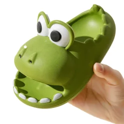 Baby Moo Crocodile Beach Slippers 3D Cartoon Sliders - Green