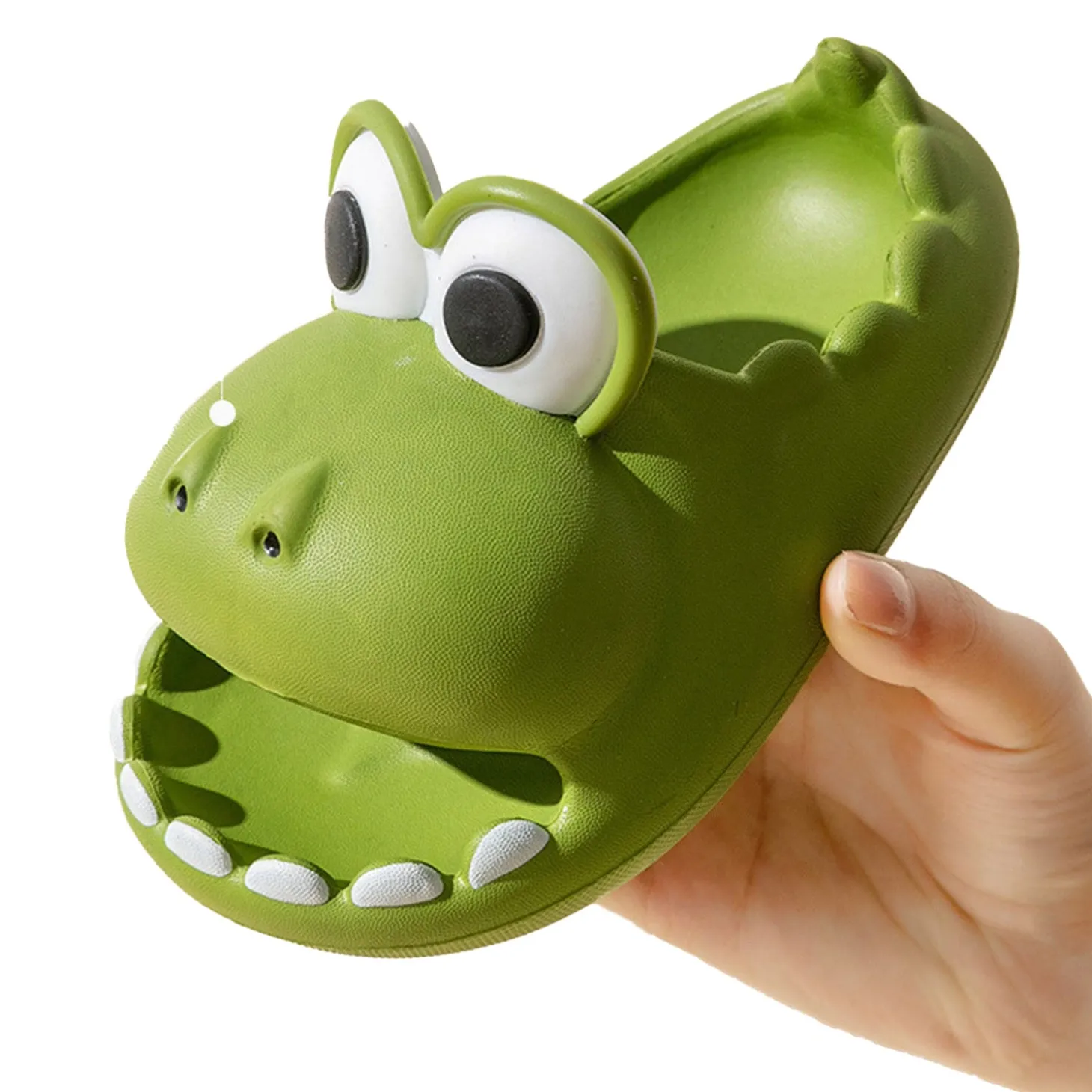 Baby Moo Crocodile Beach Slippers 3D Cartoon Sliders - Green