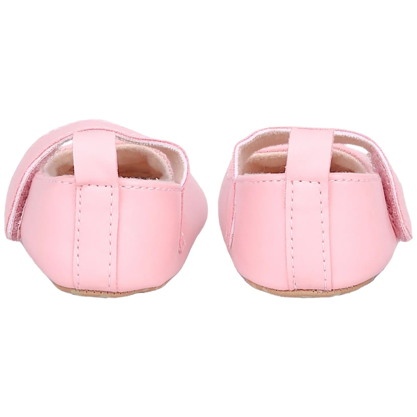 Baby Moo Crown Sequin Partywear Anti-Skid Ballerina Booties - Pink