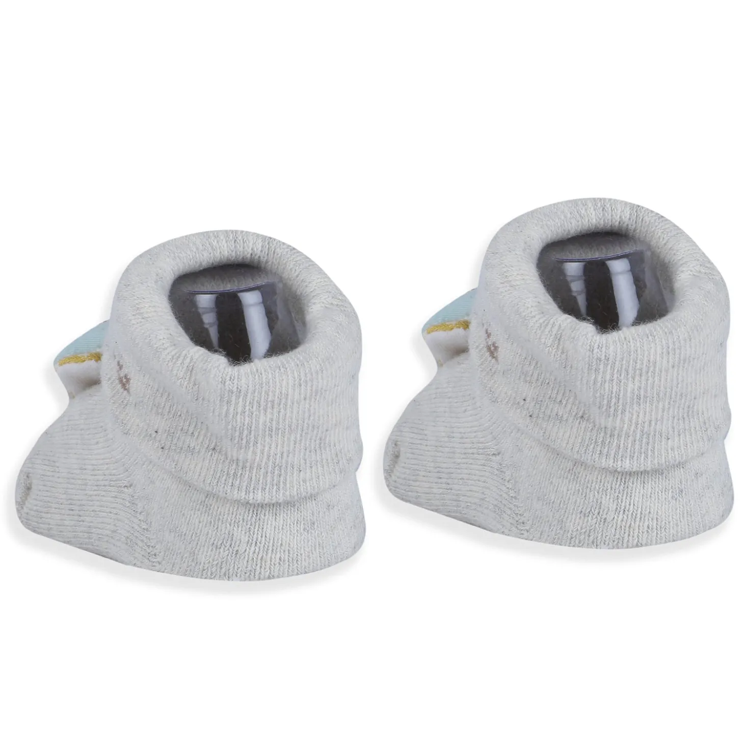 Baby Moo Cuddly Bear Cotton Anti-Skid 3D Socks - Grey
