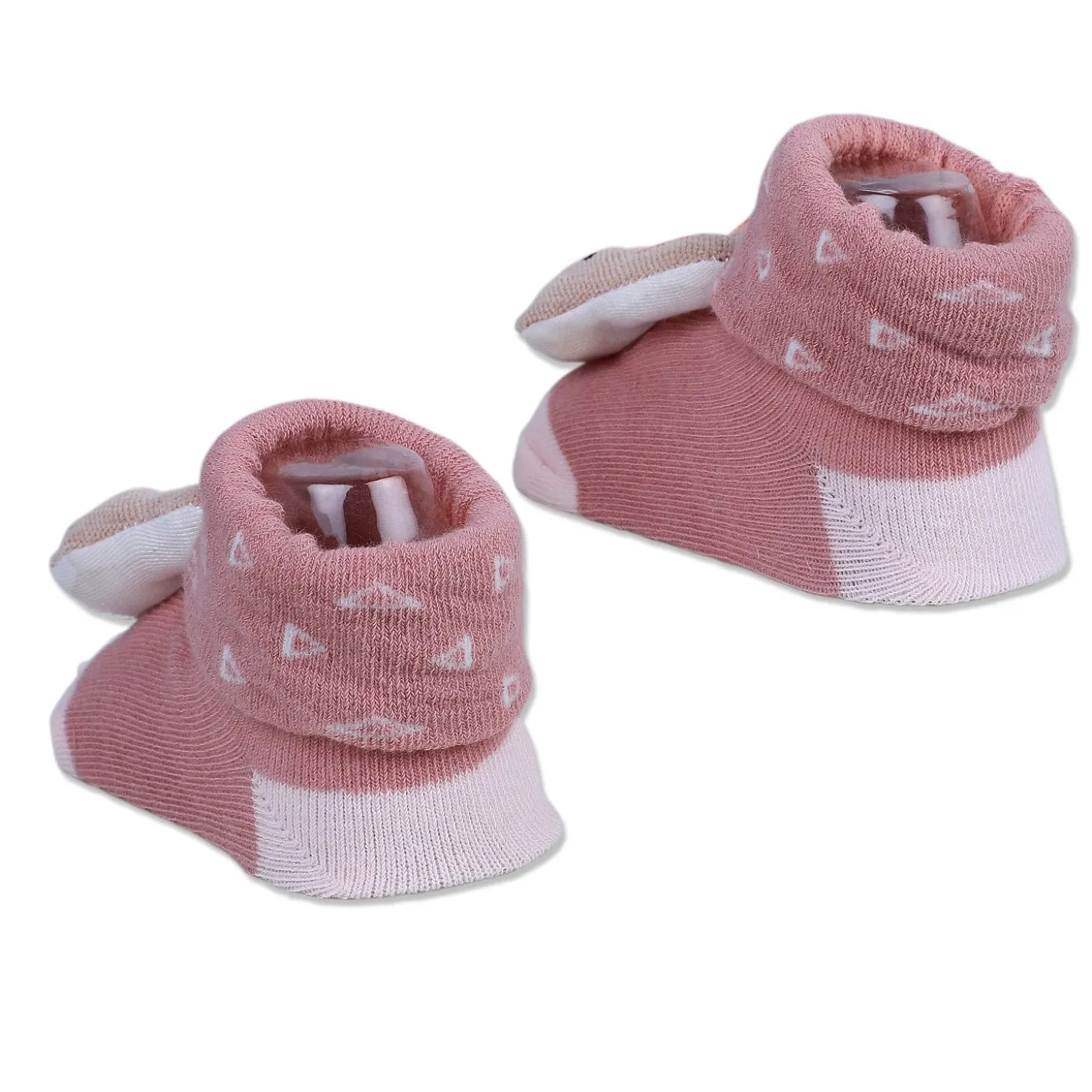 Baby Moo Cuddly Bunny Cotton Anti-Skid 3D Socks - Pink