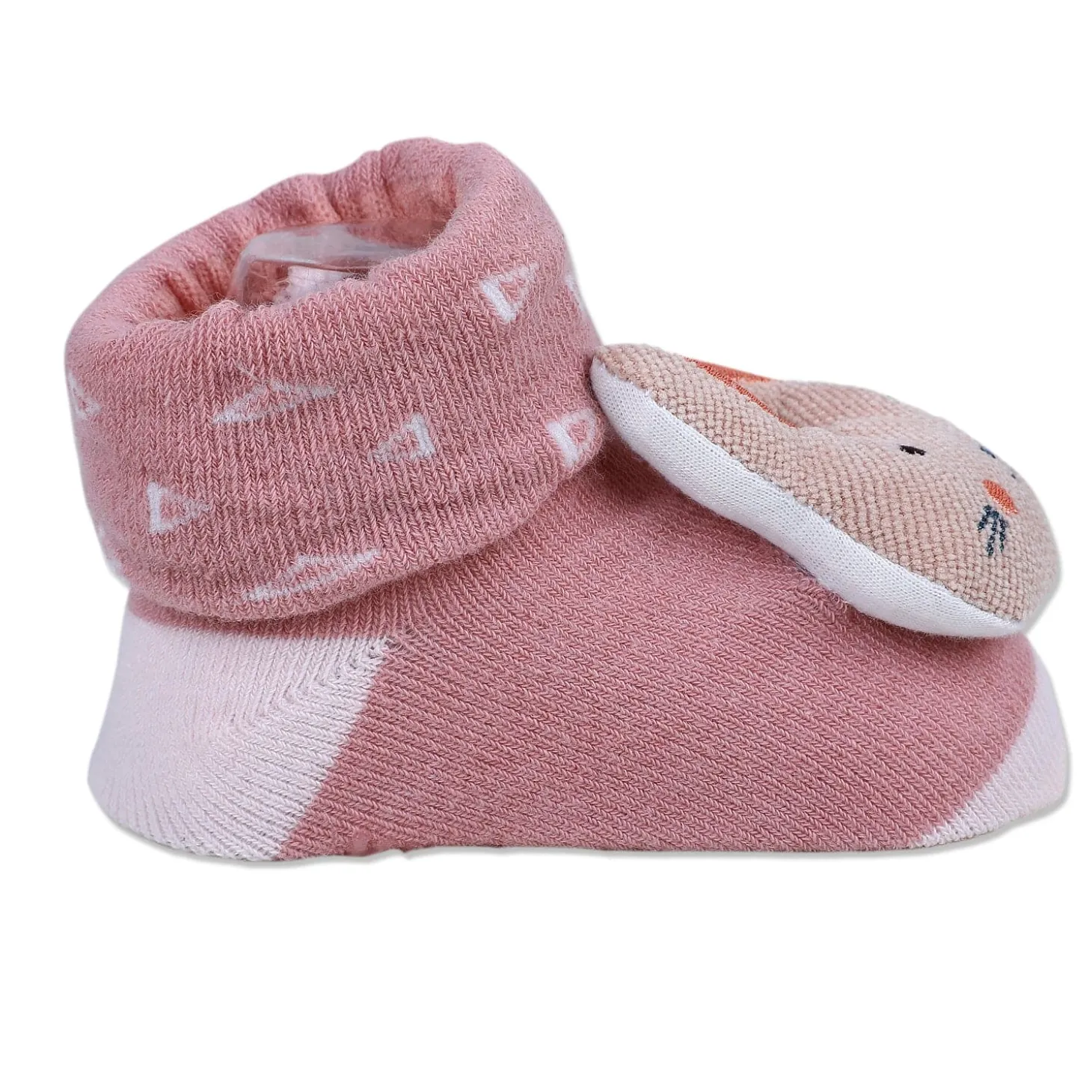 Baby Moo Cuddly Bunny Cotton Anti-Skid 3D Socks - Pink
