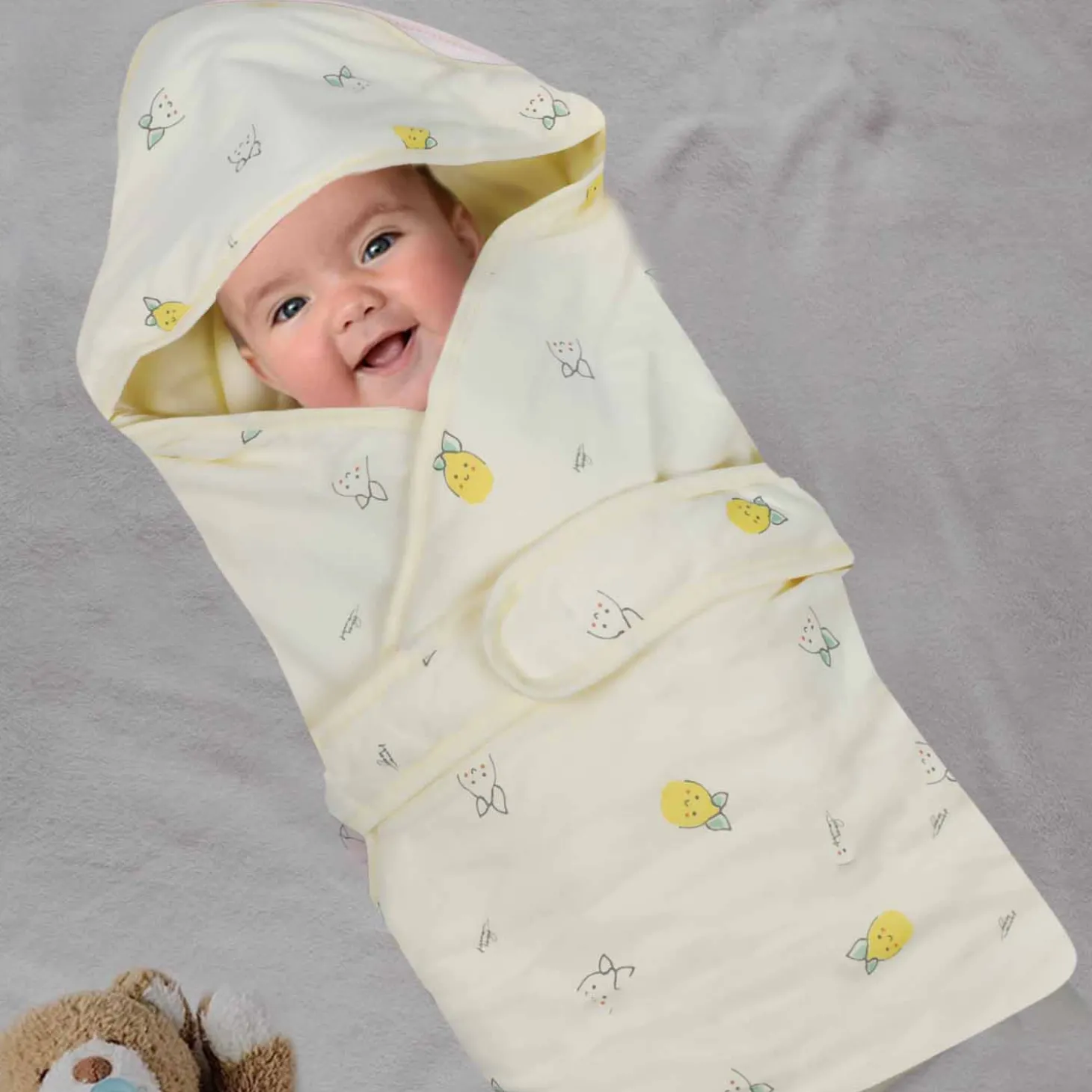 Baby Moo Cuddly Pet 100 % Cotton Wrapper - Yellow