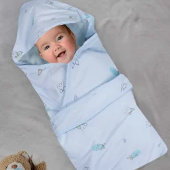 Baby Moo Cuddly Pet 100 % Cotton Wrapper - Blue