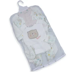 Baby Moo Cute Animal Embroidered Cotton Infant Essentials 8 pcs Romper Gift Set - White