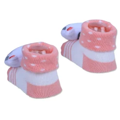 Baby Moo Cute Cow Cotton Anti-Skid 3D Socks - Peach