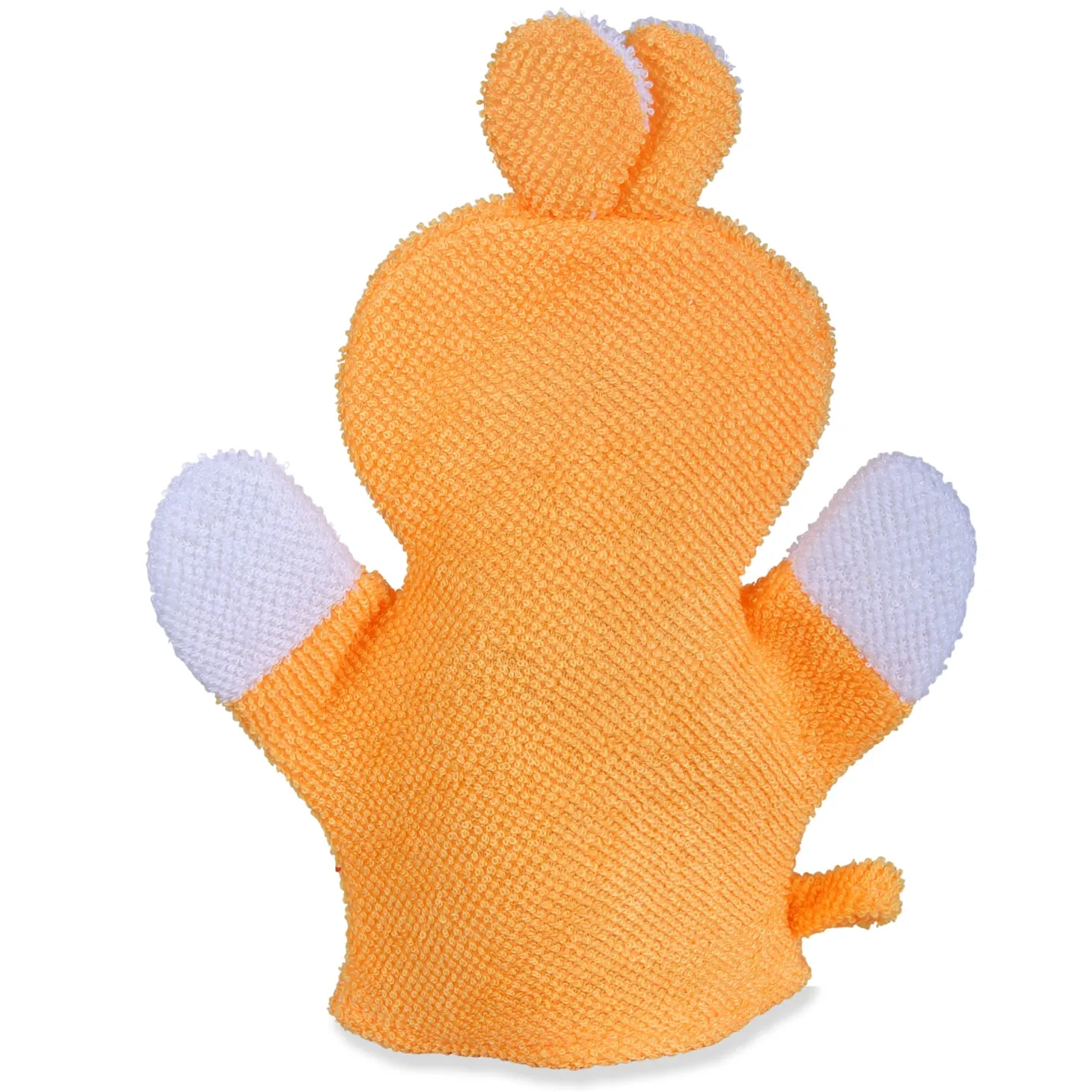 Baby Moo Cute Puppy Bath Time Fun Hand Puppet Loofah Bath Glove - Orange