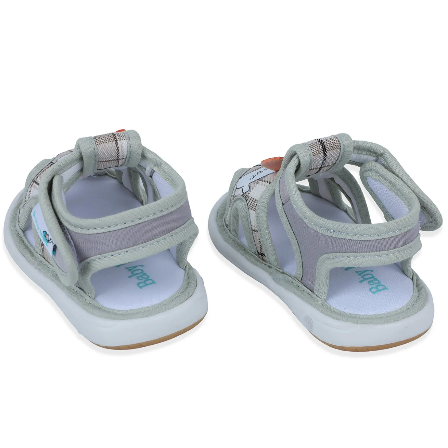 Baby Moo Cute Puppy Checked Chu-Chu Sound Breathable Anti-Skid Sandals - Multicolour