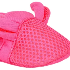 Baby Moo Cute Textured Velcro Straps Anti-Skid Booties - Pink