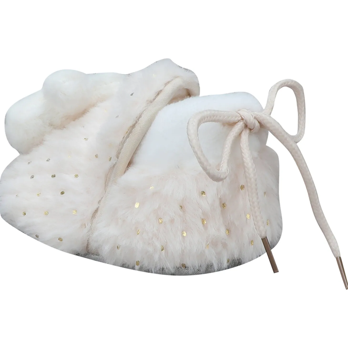 Baby Moo 3D Bunny Soft Slip-On Anti-Skid Plush Warm Booties - Cream