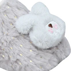 Baby Moo 3D Bunny Soft Slip-On Anti-Skid Plush Warm Booties - Grey