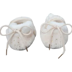 Baby Moo 3D Bunny Soft Slip-On Anti-Skid Plush Warm Booties - Cream