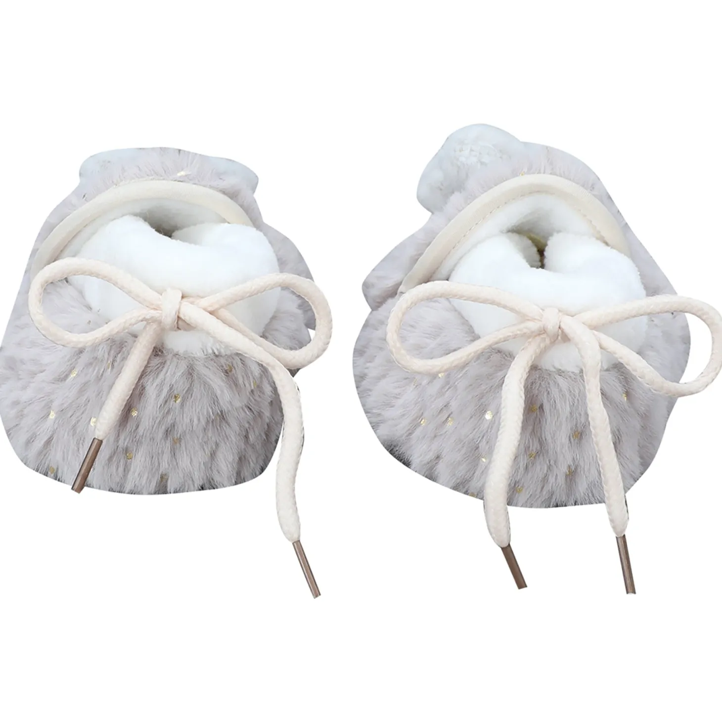 Baby Moo 3D Bunny Soft Slip-On Anti-Skid Plush Warm Booties - Grey