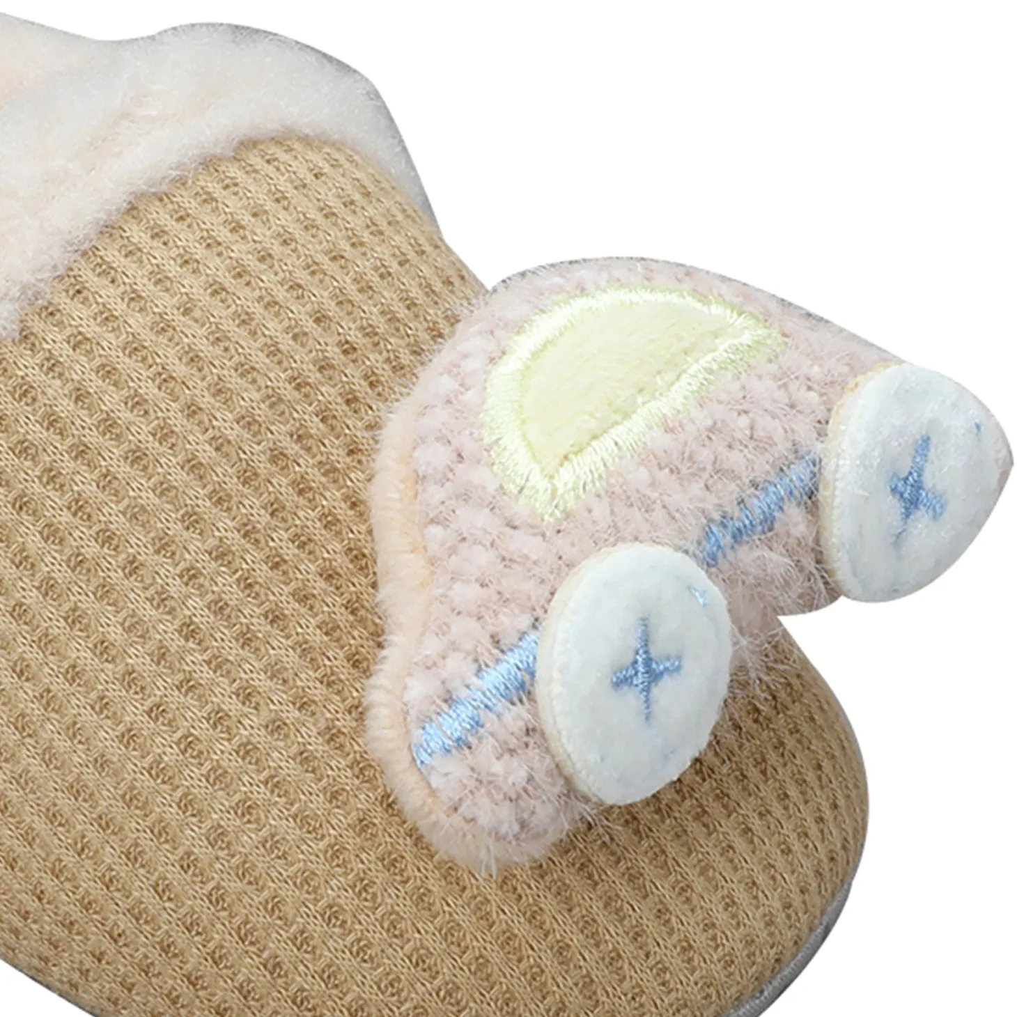 Baby Moo 3D Car Soft Slip-On Anti-Skid Plush Warm Booties - Brown