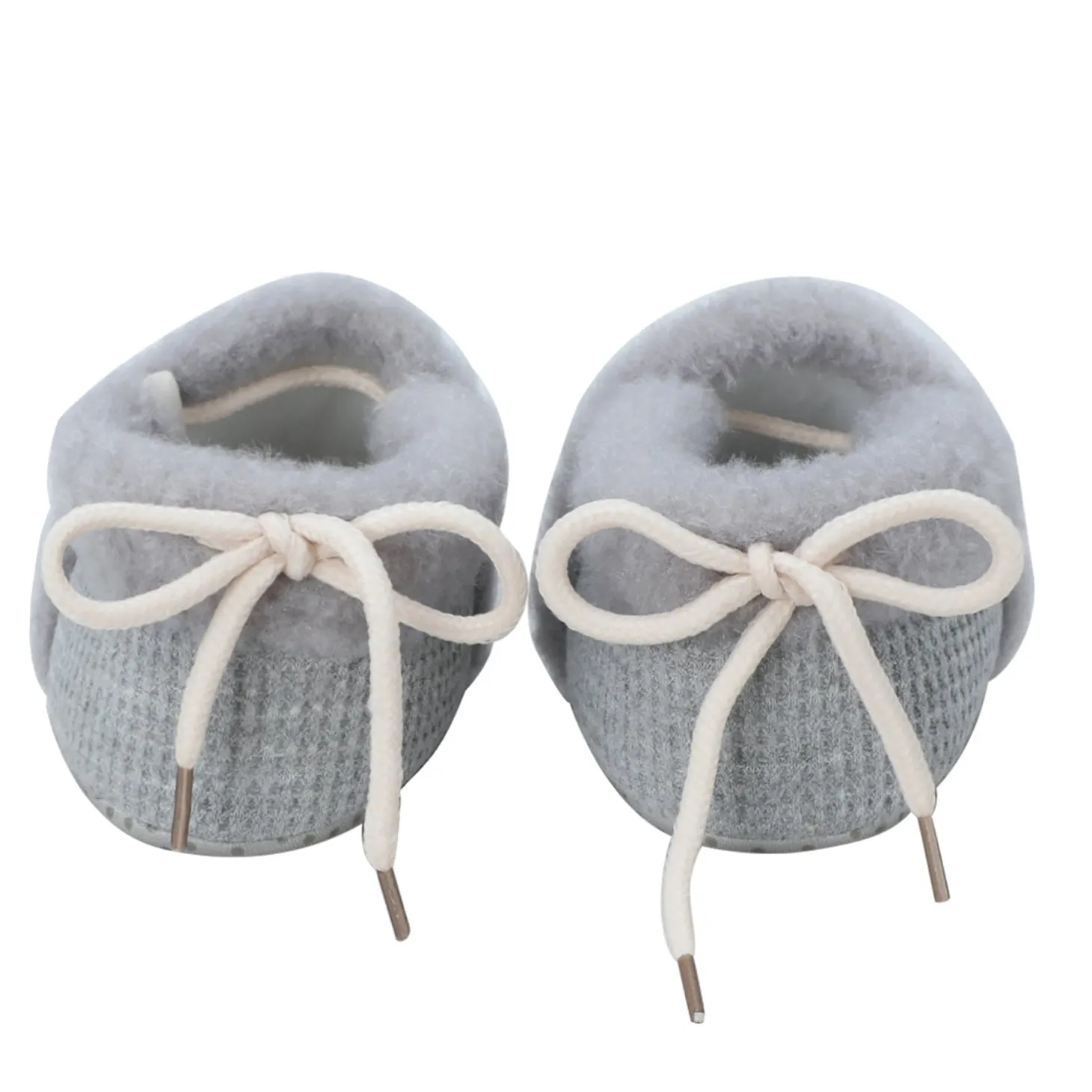 Baby Moo 3D Car Soft Slip-On Anti-Skid Plush Warm Booties - Grey