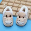 Baby Moo 3D Cow Soft Slip-On Anti-Skid Plush Warm Booties - Beige