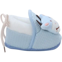 Baby Moo 3D Cow Soft Slip-On Anti-Skid Plush Warm Booties - Blue